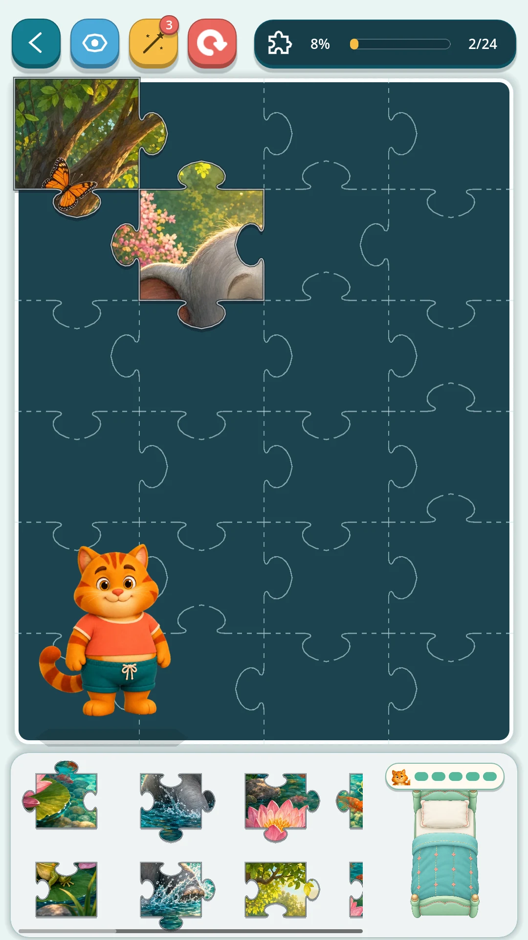Puzzlumi's actual jigsaw gameplay